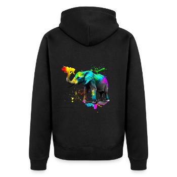 Safari Art Éléphant - Veste à capuche bio Premium Unisexe - noir - Dos - Nico (187cm)