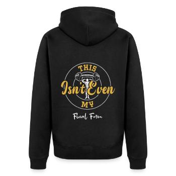 This Isn't Even My Final Form - Unisex Premium Bio Zip Hoodie - Schwarz - Hinten - Nico (187cm)