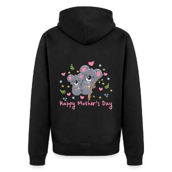 happy Mothersday - Unisex Premium Bio Zip Hoodie - Schwarz - Hinten - Nico (187cm)
