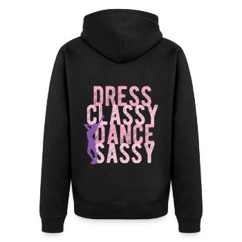 Breakdancing Tanzen für Tänzer - Unisex Premium Bio Zip Hoodie - Schwarz - Hinten - Nico (187cm)