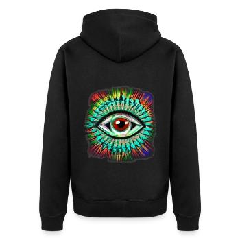 Oeil Psychédélique - Veste à capuche bio Premium Unisexe - noir - Dos - Nico (187cm)