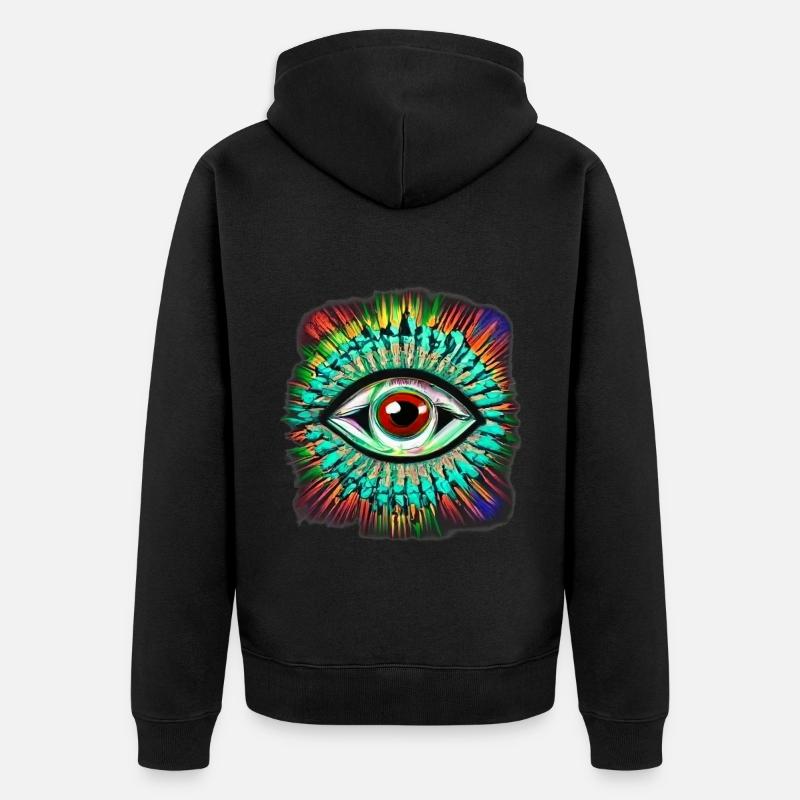 Oeil Psychédélique - Veste à capuche bio Premium Unisexe - noir