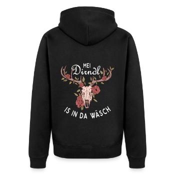 Dirndl Wäsch Oktober Hirschgeantler - Veste à capuche bio Premium Unisexe - noir - Dos - Nico (187cm)
