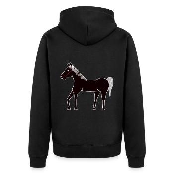 Riding1 Rider Horse Fool Equestrian Sports Riding Stable - Unisex Premium Organic Zip Hoodie - black - Back - Nico (187cm)