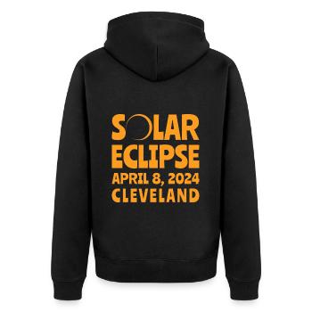 Sonnenfinsternis 2024 Cleveland Ohio - Unisex Premium Bio Zip Hoodie - Schwarz - Hinten - Nico (187cm)