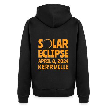 Sonnenfinsternis 2024 Kerrville Texas - Unisex Premium Bio Zip Hoodie - Schwarz - Hinten - Nico (187cm)