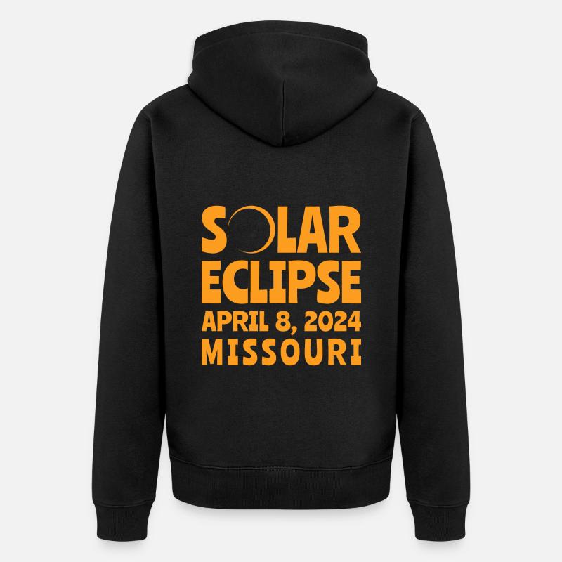 éclipse solaire 2024 Missouri - Veste à capuche bio Premium Unisexe - noir