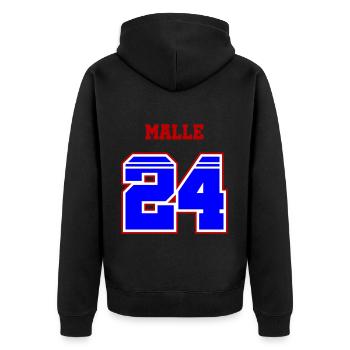 Malle 24 - Unisex Premium Organic Zip Hoodie - black - Back - Nico (187cm)