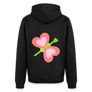 Herz Schmetterling Frühling Kind Baby Insekte 80er - Unisex Premium Bio Zip Hoodie - Schwarz - Hinten - Nico (187cm)