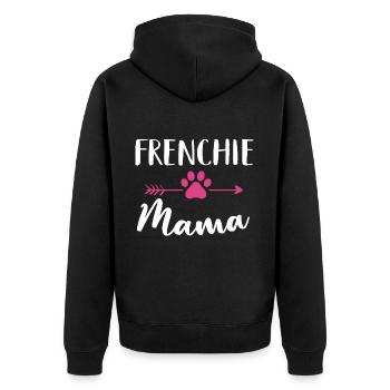 Frenchie Mama Französische Bulldogge Liebhaber Besitzer Geschenk Hund - Unisex Premium Bio Zip Hoodie - Schwarz - Hinten - Nico (187cm)