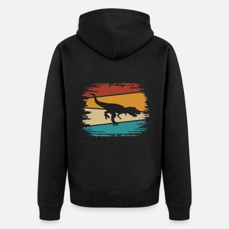 Dinosaurier T Rex - Unisex Premium Bio Zip Hoodie - Schwarz