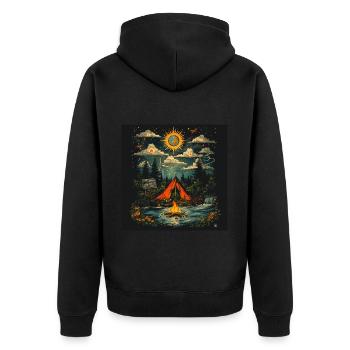 Camping à la belle étoile - Veste à capuche bio Premium Unisexe - noir - Dos - Nico (187cm)