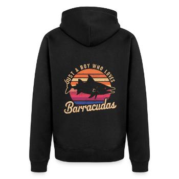 Cadeau pour Barracuda Fish Lover - Veste à capuche bio Premium Unisexe - noir - Dos - Nico (187cm)
