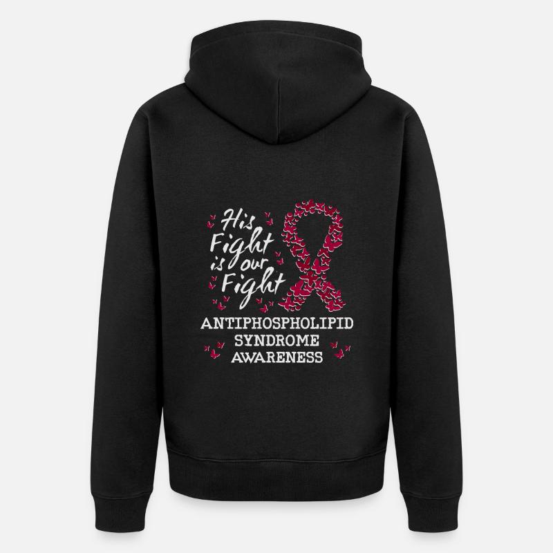 Antiphospholipid Syndrom Bewusstsein - Unisex Premium Bio Zip Hoodie - Schwarz