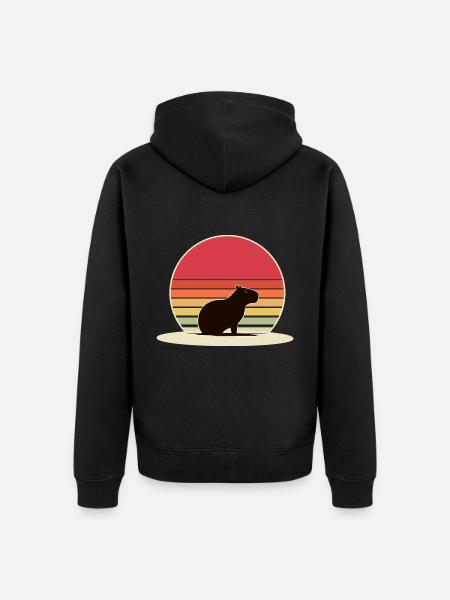 Capybara - Unisex Premium Bio Zip Hoodie - Schwarz