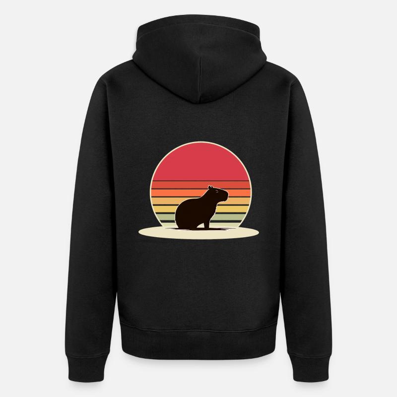 Capybara - Unisex Premium Bio Zip Hoodie - Schwarz