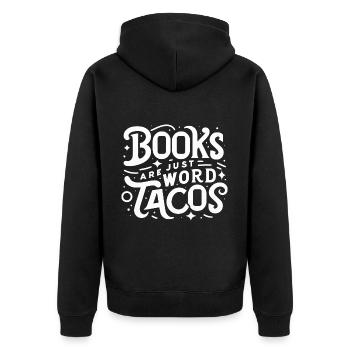 Les livres ne sont que des tacos de mots 18 - Veste à capuche bio Premium Unisexe - noir - Dos - Nico (187cm)