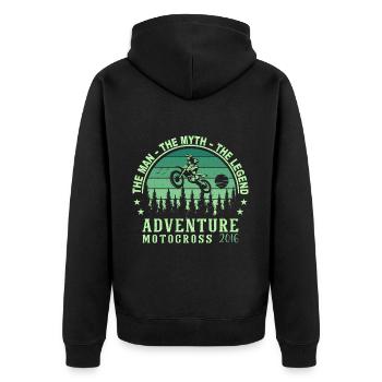 2016 Geburtstag geboren im Jahr 2016 Retro Vintage - Unisex Premium Bio Zip Hoodie - Schwarz - Hinten - Nico (187cm)