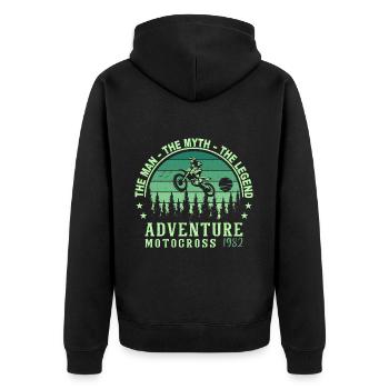 1982 Geburtstag geboren im Jahr 1982 Retro Vintage - Unisex Premium Bio Zip Hoodie - Schwarz - Hinten - Nico (187cm)