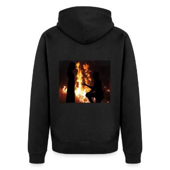 Exprimer l’amour près du feu - Veste à capuche bio Premium Unisexe - noir - Dos - Nico (187cm)