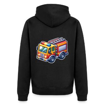 Fire brigade - Unisex Premium Organic Zip Hoodie - black - Back - Nico (187cm)