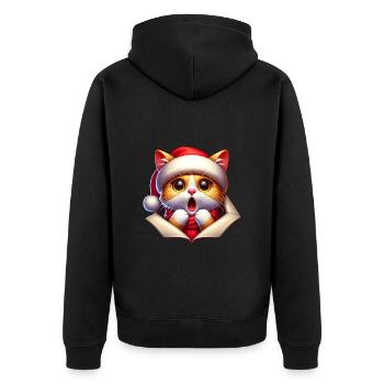 Noël chat - Veste à capuche bio Premium Unisexe - noir - Dos - Nico (187cm)