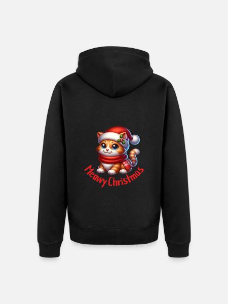 Noël chat - Veste à capuche bio Premium Unisexe - noir