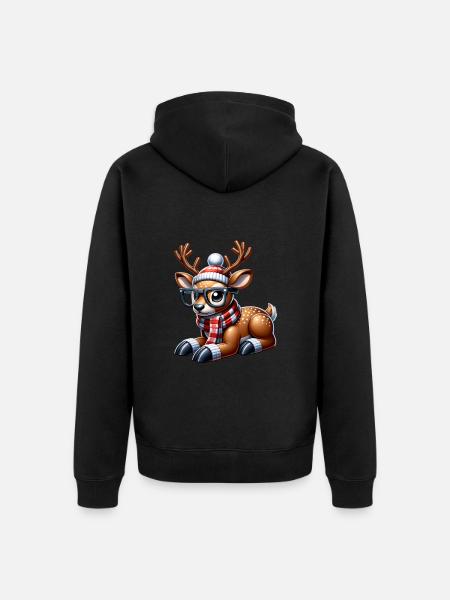 Reindeer Christmas - Unisex Premium Bio Zip Hoodie - Schwarz