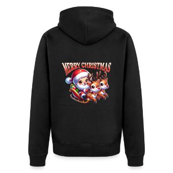 Doux Joyeux Noël Père Noël Traîneau Noël - Veste à capuche bio Premium Unisexe - noir - Dos - Nico (187cm)