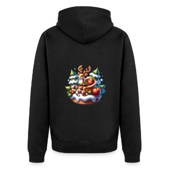 Christmas Trees Cute Reindeer Christmas - Unisex Premium Organic Zip Hoodie - black - Back - Nico (187cm)