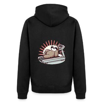 Ausgemusterter Spielautomat - Unisex Premium Bio Zip Hoodie - Schwarz - Hinten - Nico (187cm)