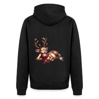 Renne Noël Noël Noël - Veste à capuche bio Premium Unisexe - noir - Dos - Nico (187cm)