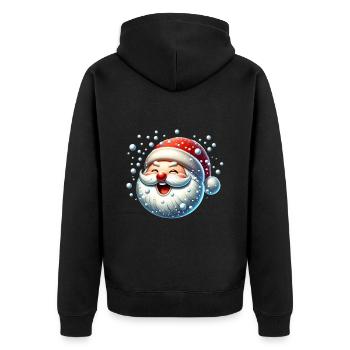 Schnee Schneebälle Weihnachten Lustig Comic - Unisex Premium Bio Zip Hoodie - Schwarz - Hinten - Nico (187cm)