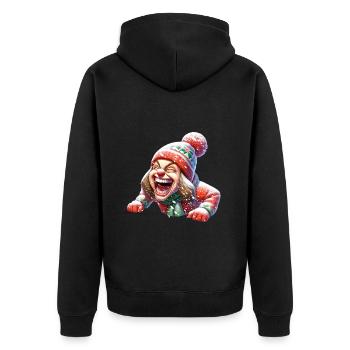 neige boule de neige bataille Noël bande dessinée drôle - Veste à capuche bio Premium Unisexe - noir - Dos - Nico (187cm)