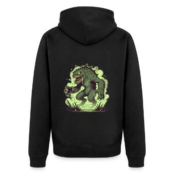 Monstre vert bande dessinée horreur illustration - Veste à capuche bio Premium Unisexe - noir - Dos - Nico (187cm)