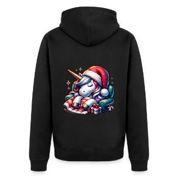 Licorne de Noël - Veste à capuche bio Premium Unisexe - noir - Dos - Nico (187cm)