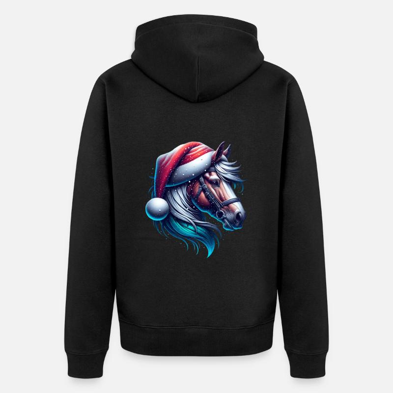 Cheval de Noël - Veste à capuche bio Premium Unisexe - noir