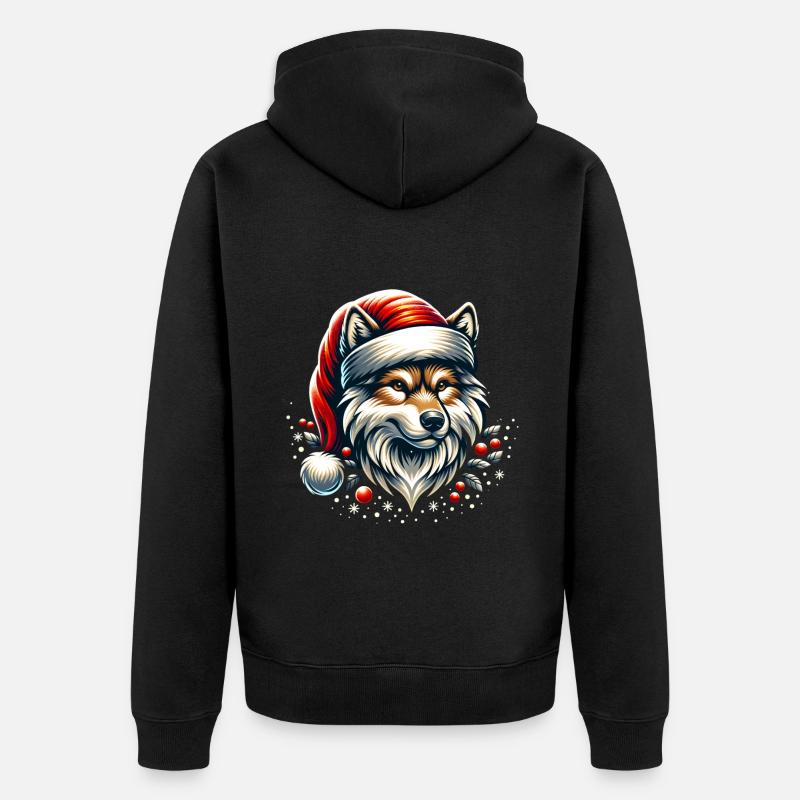 Loup de Noël - Veste à capuche bio Premium Unisexe - noir