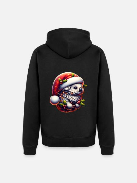 Weihnachts Koala - Unisex Premium Bio Zip Hoodie - Schwarz