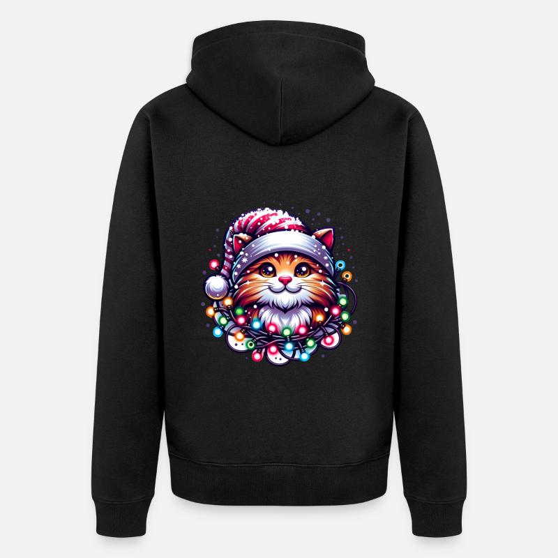 Chat - Veste à capuche bio Premium Unisexe - noir