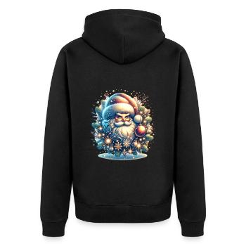 Christmas Santa Claus - Unisex Premium Organic Zip Hoodie - black - Back - Nico (187cm)