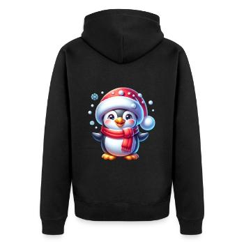 Pingouin de Noël Noël Noël - Veste à capuche bio Premium Unisexe - noir - Dos - Nico (187cm)