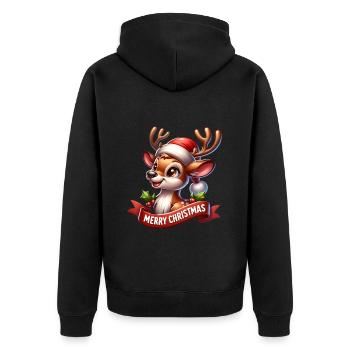 Joyeux Noël Renne Mignon Cadeau de Noël - Veste à capuche bio Premium Unisexe - noir - Dos - Nico (187cm)