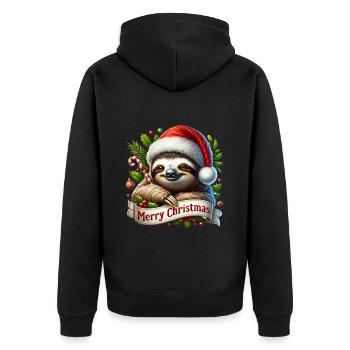 Sloth Merry Christmas Christmas Decoration Outfit - Unisex Premium Organic Zip Hoodie - black - Back - Nico (187cm)