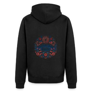 Conception de parti patriotique rétro 1776 - Veste à capuche bio Premium Unisexe - noir - Dos - Nico (187cm)