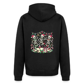 Noël festif dansant squelettes - Veste à capuche bio Premium Unisexe - noir - Dos - Nico (187cm)
