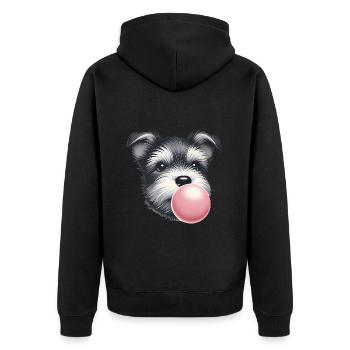 Terrier joueur avec chewing-gum - Veste à capuche bio Premium Unisexe - noir - Dos - Nico (187cm)