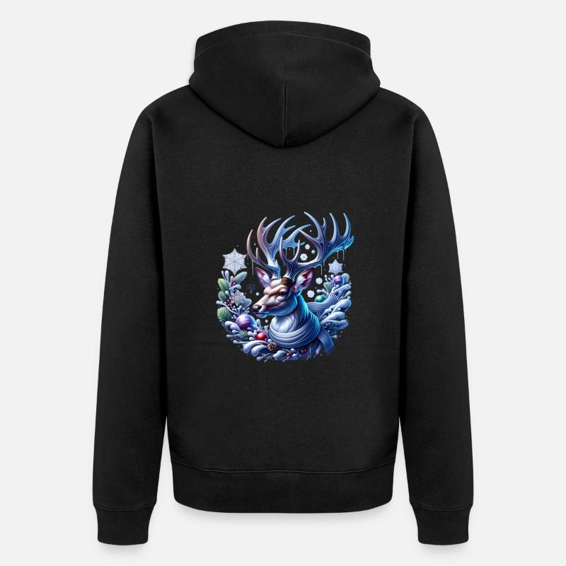 Cerf d’hiver Hiver - Veste à capuche bio Premium Unisexe - noir