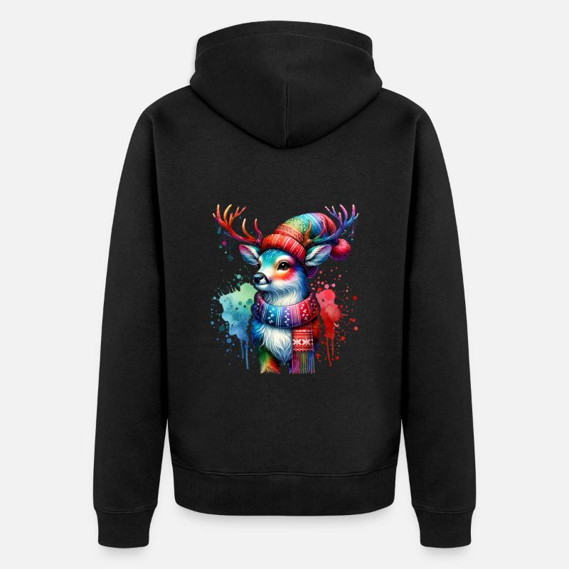 Noël Cerf Noël - Veste à capuche bio Premium Unisexe - noir