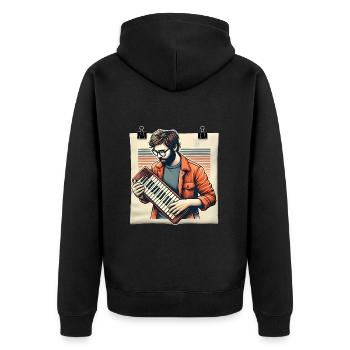 Melodica Player Retro Art Design - Veste à capuche bio Premium Unisexe - noir - Dos - Nico (187cm)